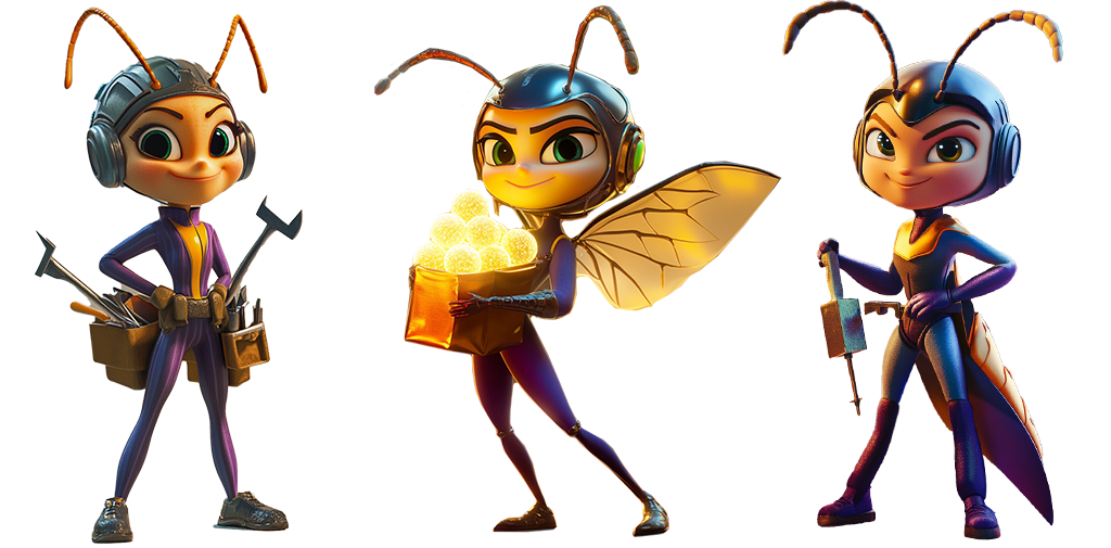 Tap Ants Characters